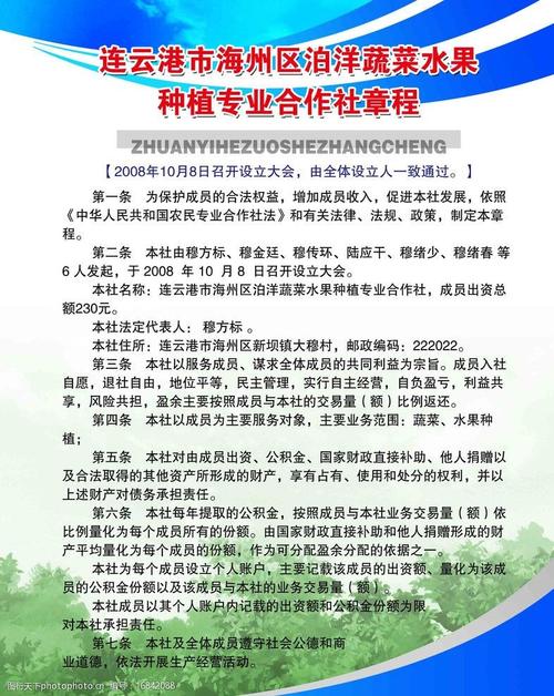 上海农村蔬菜合作社政策