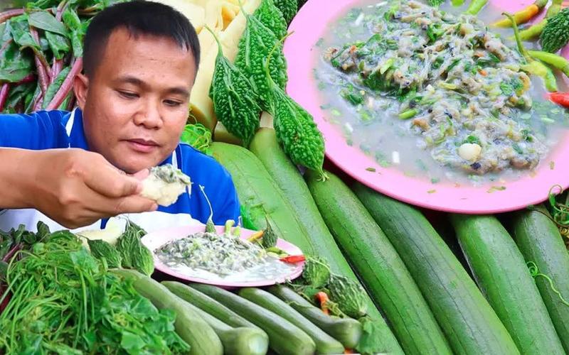 泰国农村人吃蔬菜图片