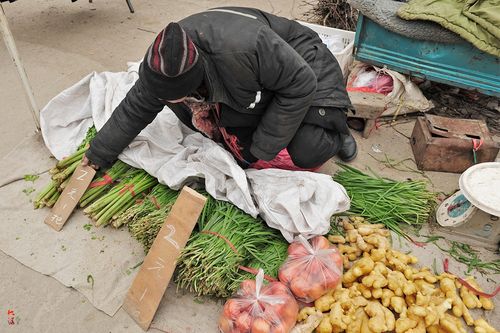 农村76岁老人卖蔬菜怎样的相关图片