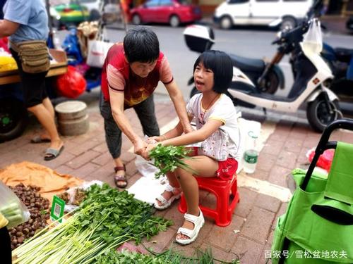 农村小妞卖蔬菜的相关图片