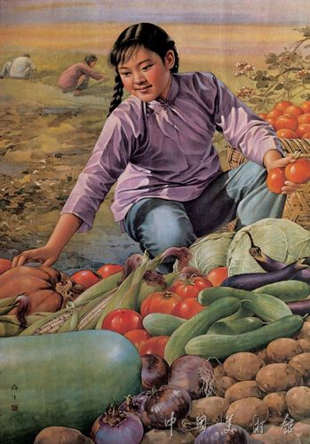 农村蔬菜国画的相关图片