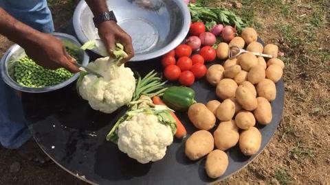印度农村家庭蔬菜的相关图片