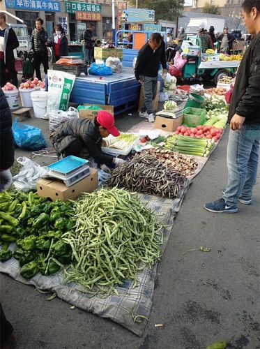 在农村做一个蔬菜批发市场的相关图片